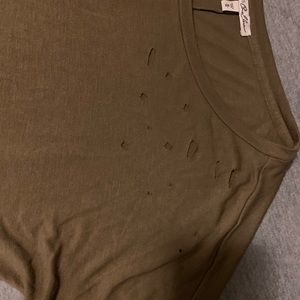 Express Distressed Olive Tee